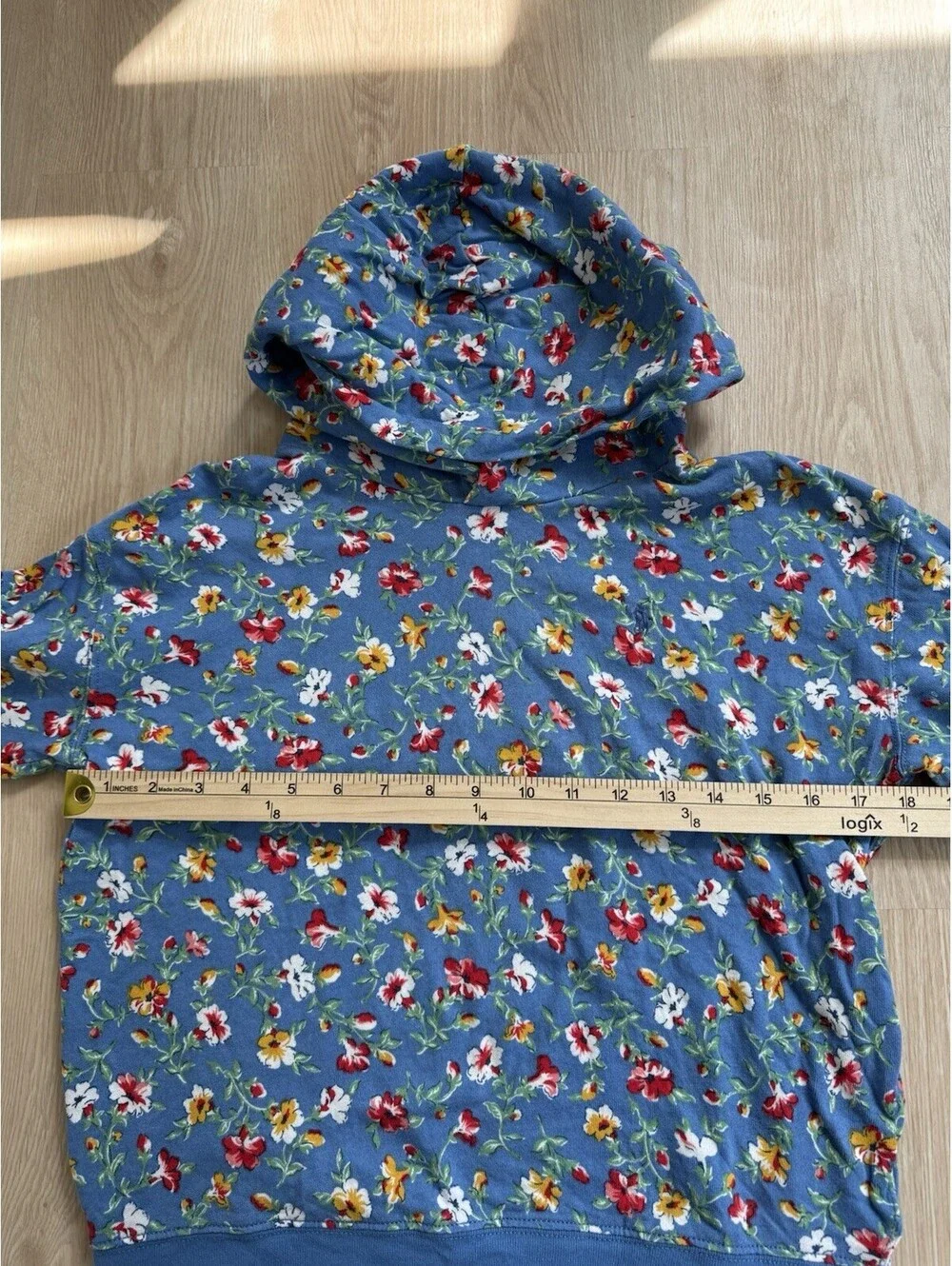 POLO RALPH LAUREN Girl's L (12/14) Floral Spa Terry Hoodie + Matching Shorts